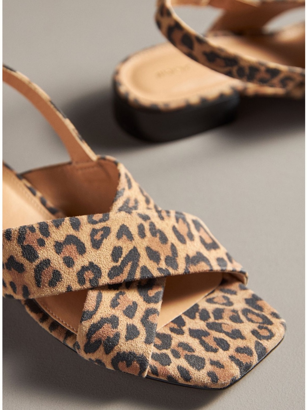 Maeve Cheetah Suede Slingback Sandals Low Heel Adjustable Buckle Size EU 36 US 6